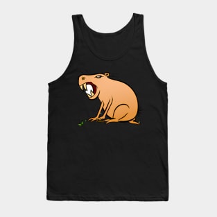 Angry Capybara Cartoon Tank Top